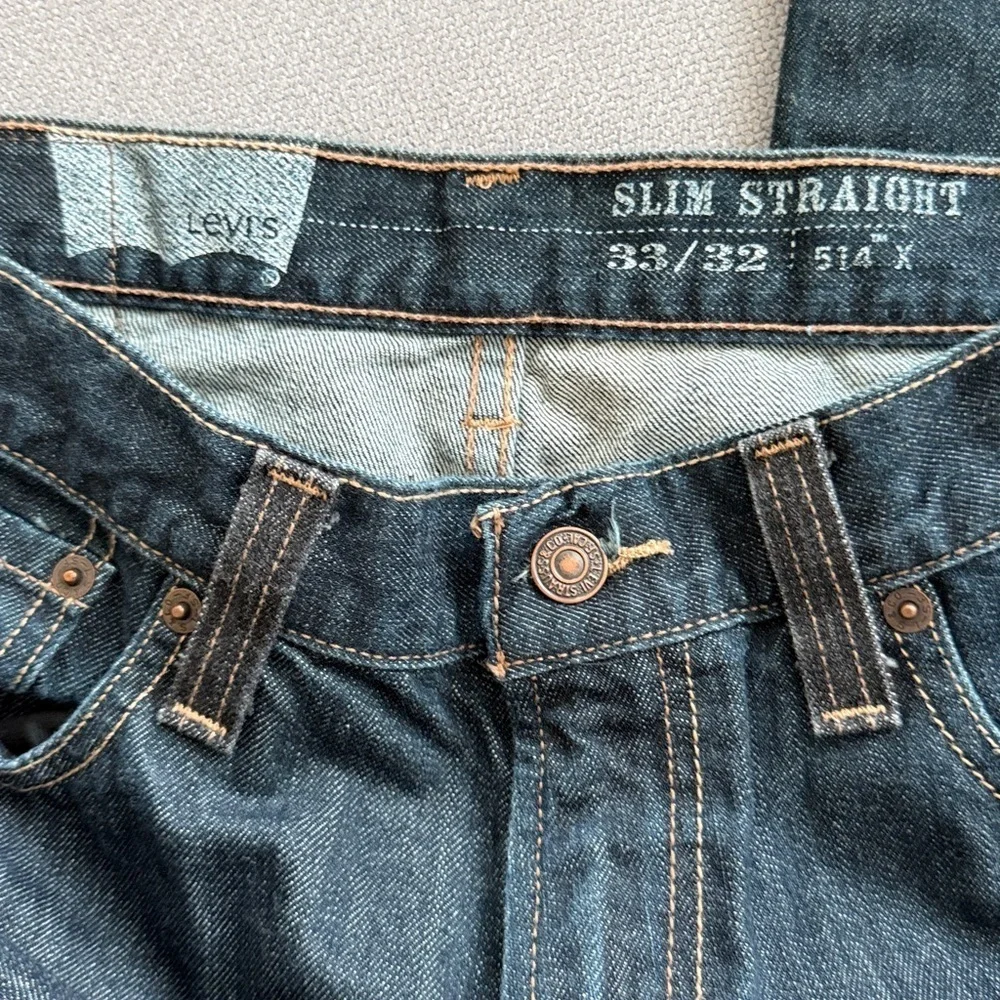 33X32 Levi's Men's Dark Blue Straight Jeans 514